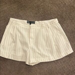 Zara White High Waist Summer Shorts